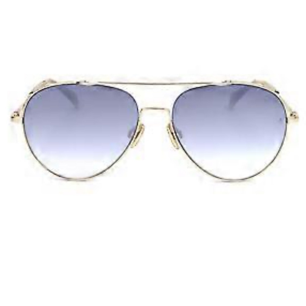 NWT Rag & Bone Aviator Sunglasses — Gold Frame Blue Gradient Lens Classic Luxury